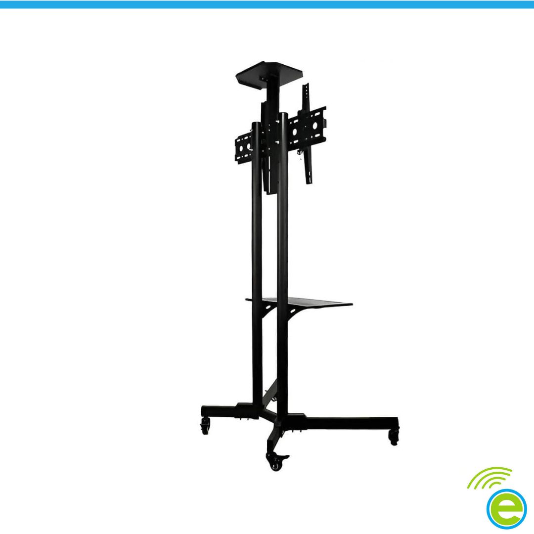 Soporte De Tv Con Pedestal Para Videoconferencias Rodízio 37 Negro - Image 2