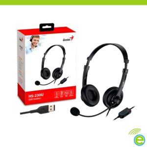 Diadema USB con Micrófono Genius HS-230U USB-C Negro