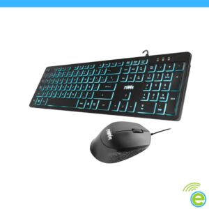Combo Teclado y Mouse Alámbrico Retro Iluminado Power Group