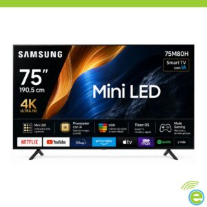 TV SAMSUNG 75" Pulgadas 190,5 cm 75M80H 4K-UHD Mini LED Smart TV con IA
